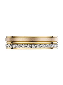 Alliance trois ors effet diamanté 18 carats