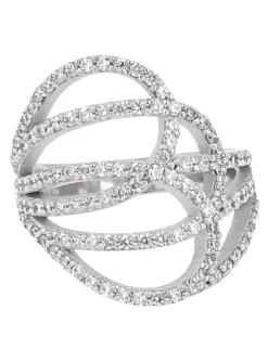 Bague 950 Milano argent motif ajouré empierré_x005f_x000D_Collection Nuova Milanese
