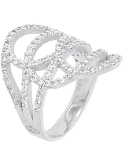 Bague 950 Milano argent motif ajouré empierré_x005f_x000D_Collection Nuova Milanese