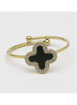Bague Zag Bijoux acier réglable nacre_x005f_x000D_zirconium