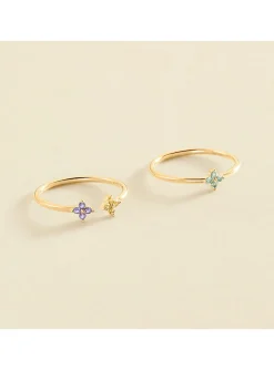 Bague Agatha Beloved 3 motifs dorée T52