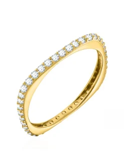 Bague Agatha plaqué or carré oxydes