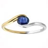 Bague bicolore saphir bleu