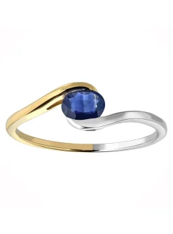 Bague bicolore saphir bleu