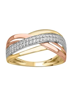 Bague Brillaxis 3 ors 9 carats oxydes