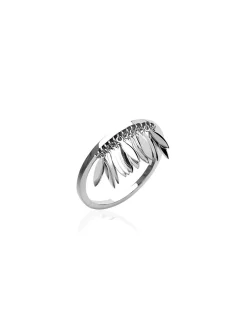 Bague Brillaxis à pampille en argent rhodié