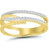 Bague Brillaxis ajourée or jaune 18 carats diamant