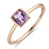 Bague Brillaxis Améthyste carré or rose 18 carats