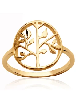 Bague Brillaxis Arbre de vie plaqué or