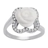 Bague Brillaxis argent fleur blanche
