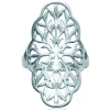 Bague Brillaxis argent motif floral