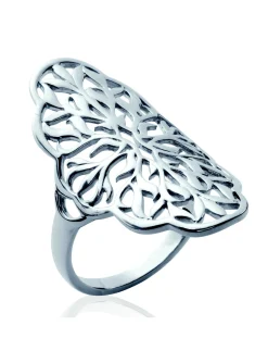 Bague Brillaxis argent motif floral