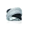 Bague Brillaxis argent pavage croisé