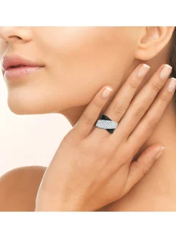 Bague Brillaxis argent pavage croisé