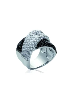 Bague Brillaxis argent pavage croisé