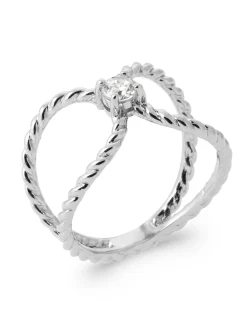 Bague Brillaxis argent torsadé OZ
