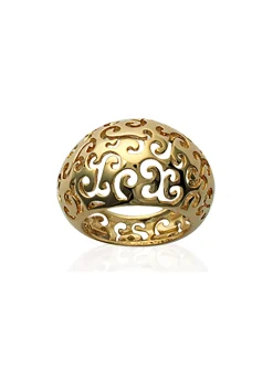 Bague Brillaxis bombée ajourée plaqué or