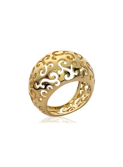 Bague Brillaxis bombée ajourée plaqué or