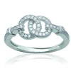 Bague Brillaxis cercles entrelacés empierrés argent
