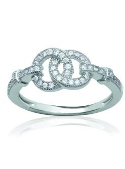 Bague Brillaxis cercles entrelacés empierrés argent