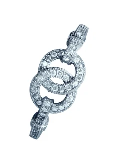 Bague Brillaxis cercles entrelacés empierrés argent