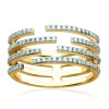 Bague Brillaxis dorée 4 rangs