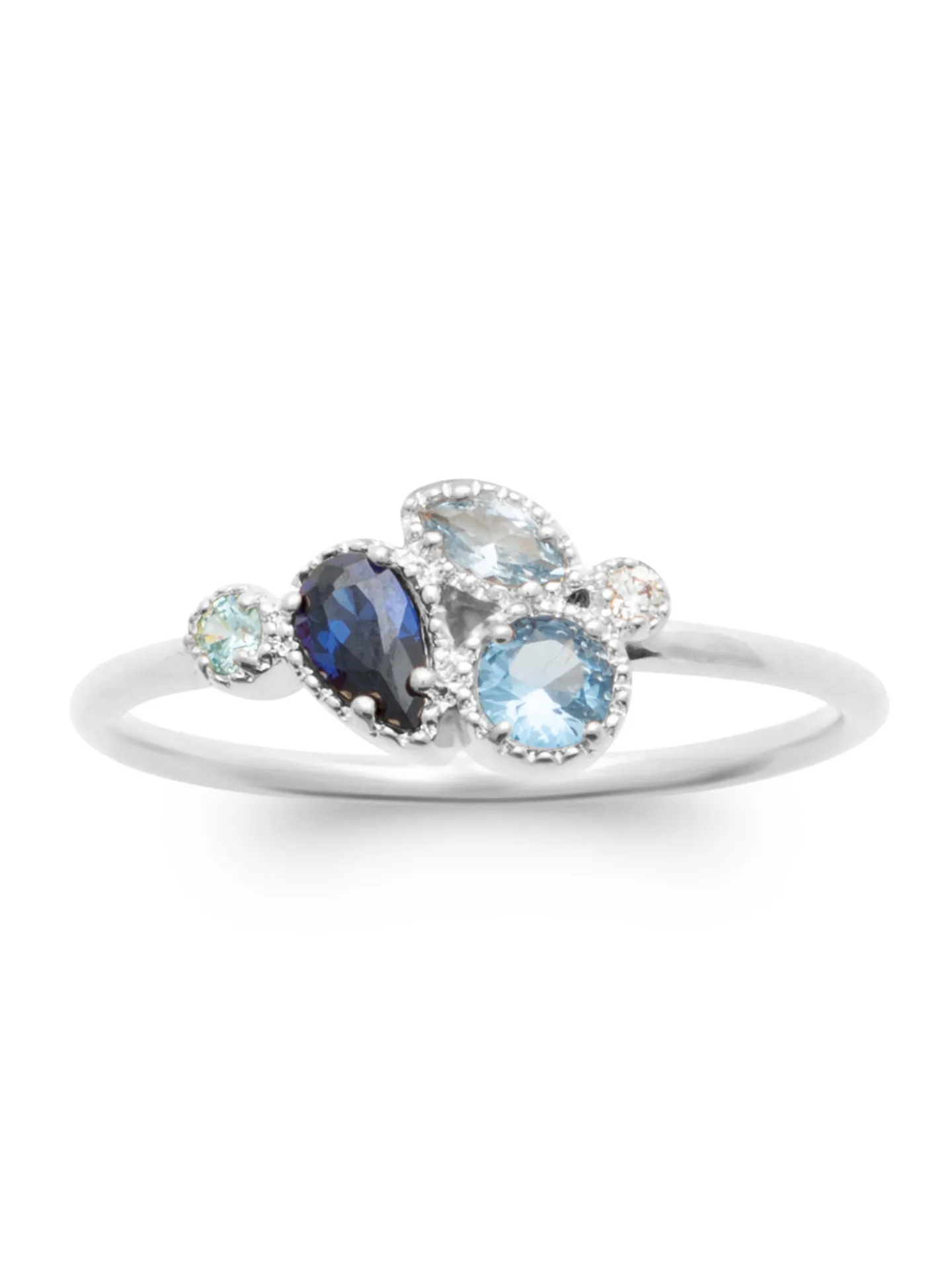 Bague Brillaxis en argent rhodié et oxydes colorés