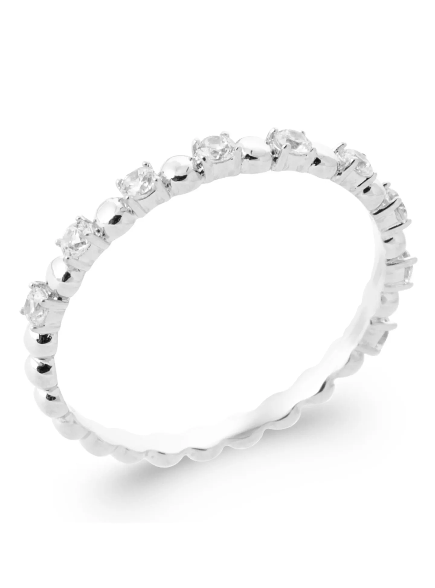 Bague Brillaxis en Argent Rhodié_x005f_x000D_oxydes de zirconium et corps perlé