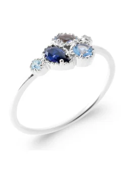 Bague Brillaxis en argent rhodié et oxydes colorés