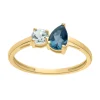 Bague Brillaxis en or jaune 18k topaze blue london_x005f_x000D_et topaze