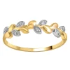 Bague Brillaxis feuilles or et diamants
