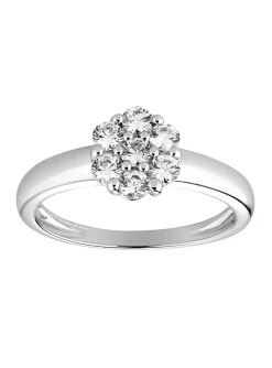 Bague Brillaxis fleur or blanc 18 carats diamants