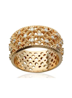 Bague Brillaxis large ajourée empierrée
