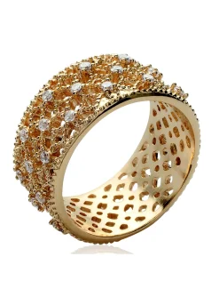 Bague Brillaxis large ajourée empierrée