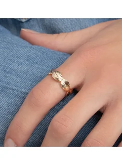 Bague Brillaxis Laurier plaqué or