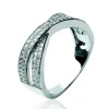 Bague Brillaxis ligne croisée