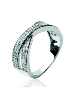 Bague Brillaxis ligne croisée