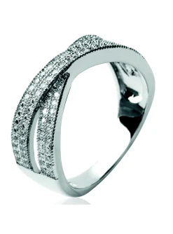 Bague Brillaxis ligne croisée