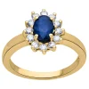 Bague Brillaxis marguerite or saphir diamants