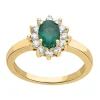 Bague Brillaxis marguerite or émeraude diamants