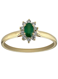 Bague Brillaxis marguerite or émeraude diamants