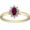 Bague Brillaxis marquise or rubis diamants