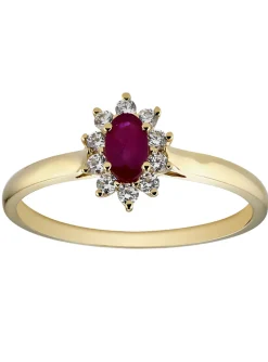 Bague Brillaxis marquise or rubis diamants