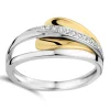 Bague Brillaxis motif ajouré or bicolore diamants