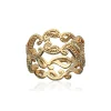 Bague Brillaxis motif cachemire plaqué or