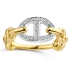 Bague Brillaxis motif maille marine or diamants