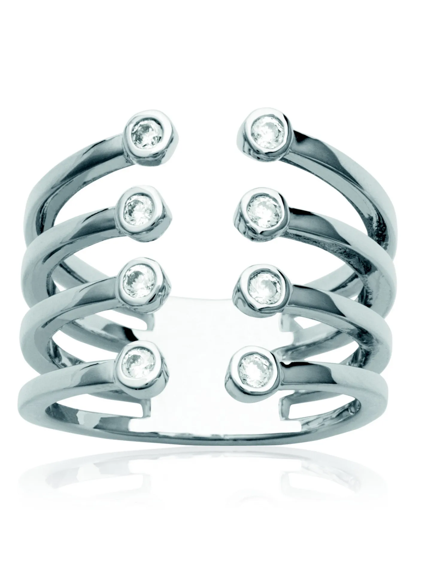 Bague Brillaxis multi rangs ouverte
