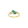 Bague Brillaxis or 18 carats emeraudes diamants