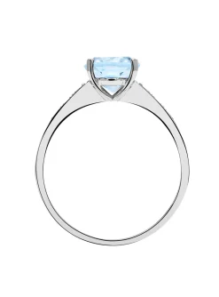 Bague Brillaxis or 9 carats topaze ovale oxydes