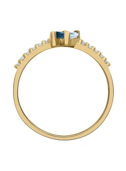 Bague Brillaxis or 18 carats topazes diamants